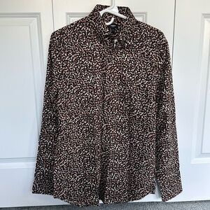 Express Small Black and Red Casual Button Down Shirt